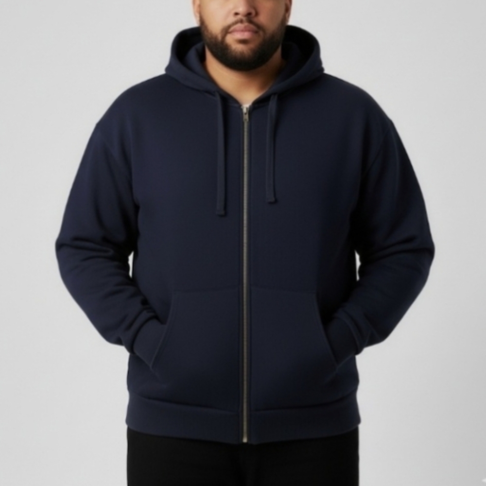 Banana Republic Navy Zip Hoodie Supima Cotton Knit Mens XL Tall